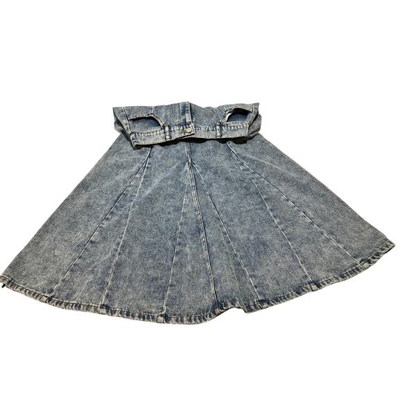 New Pleated Maxi Acid Washed Denim Skirt - Women’s Size L - INTERMIX - Picture 7 of 9